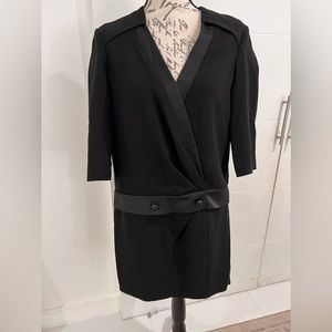 The Kooples short black tuxedo dress size L